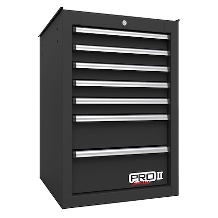 Homak 14 1/2inin Pro II 7-Drawer Side Cabinet - Black BK08014552
